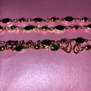 Rose Gold & Black Stone #4 Necklace